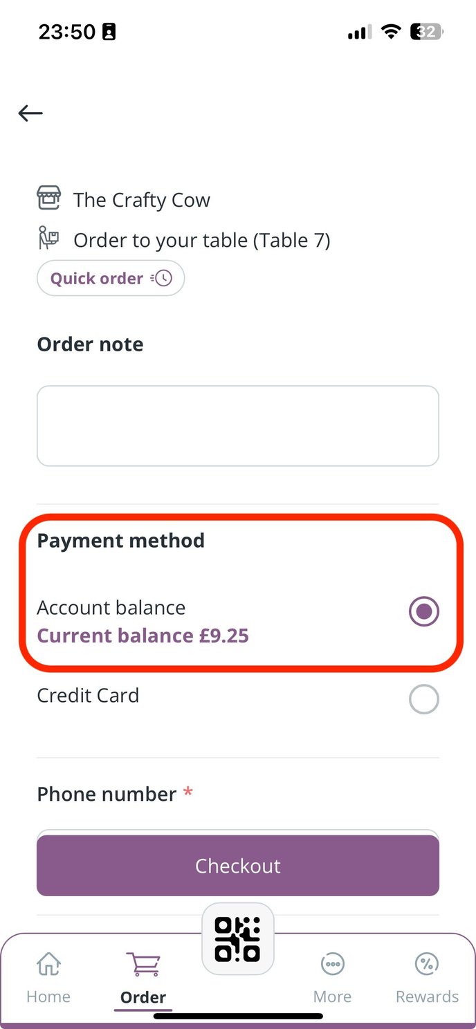 Account balance order