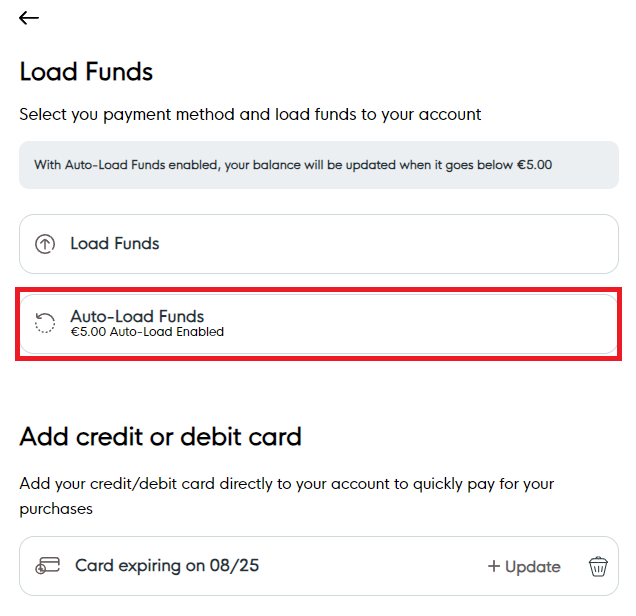 Auto Load Funds Member Portal