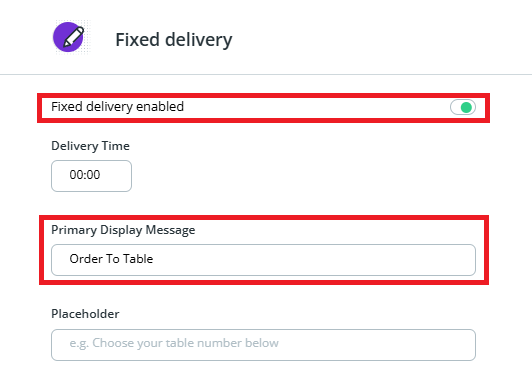 Fixed Delivery Enabled