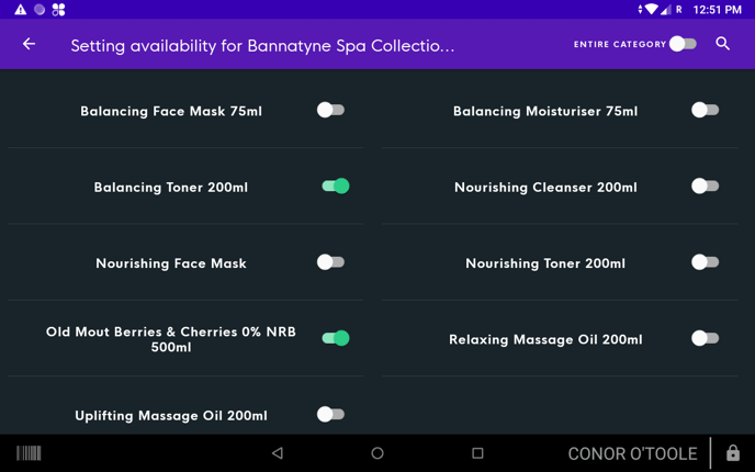Items within category