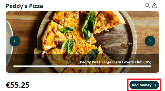 Member Web App Add Money Highlight