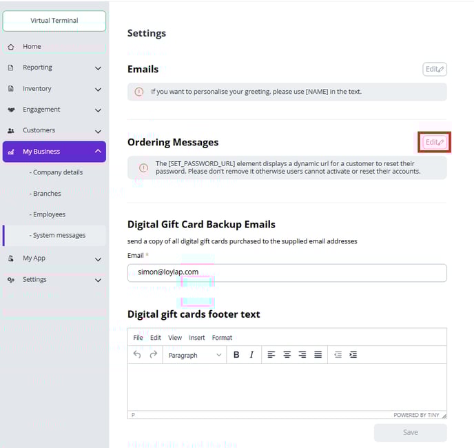 Ordering Messages Edit