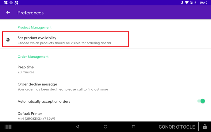 Set Product Availabilty Highlight