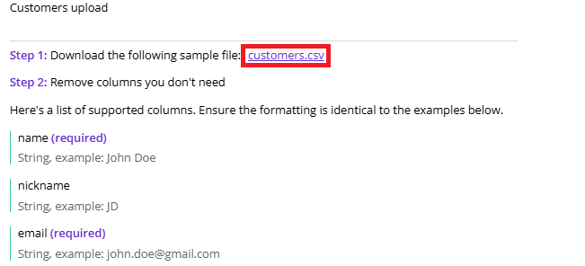 customers upload file highlight